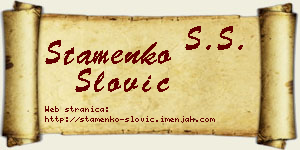 Stamenko Slović vizit kartica